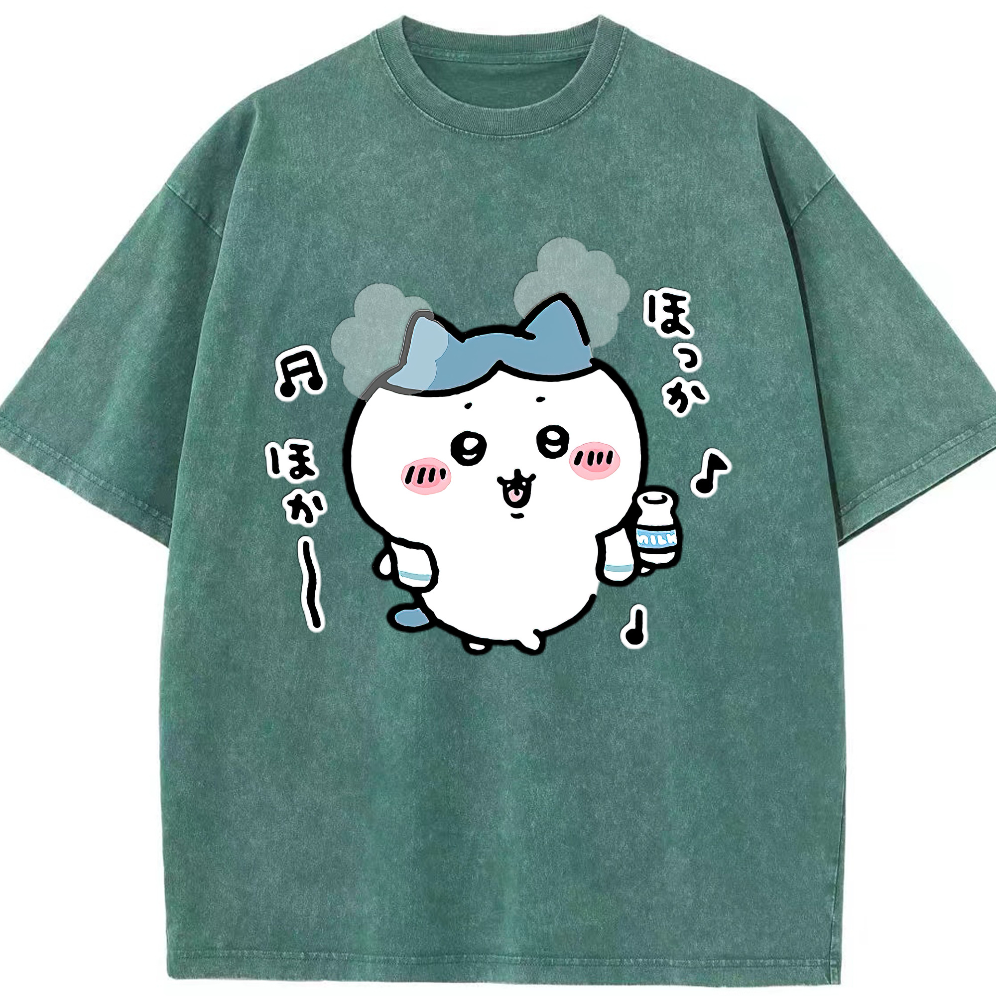 （画像用） ちいかわ ハチワレ Chii-kawa hachiware 綿100% ヴィンテージ風 半袖Tシャツ（フロントプリント）